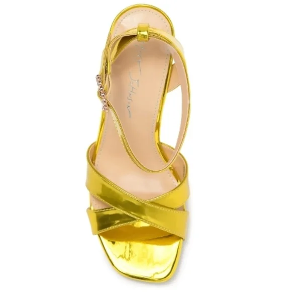 BETSEY JOHNSON Yellow Bell Sandal Size 7.5 - Picture 4 of 9